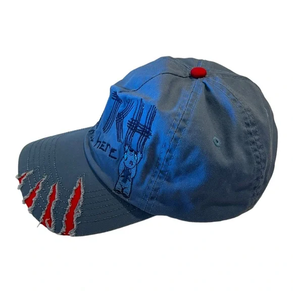 Disney Parks Stitch Kids Youth Baseball Cap - Stitch Wuz Here Blue, Red Clawed - Picture 12 of 14
